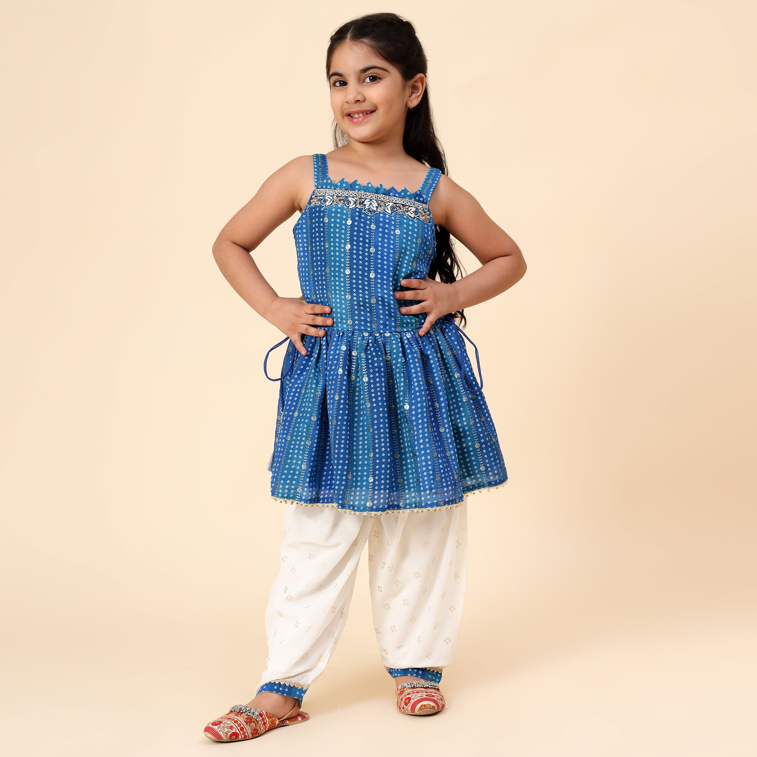 Embellished Sequin Patiala Suit - Blue